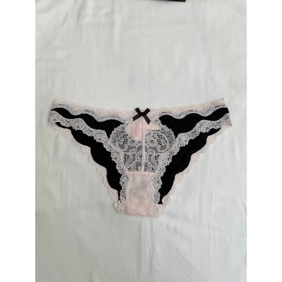 NWT Victoria’s Secret Vintage Dream Angels Satin Sheer Cheekini Panty Black XS - Picture 4 of 5